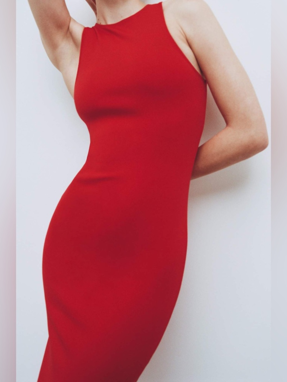 Zara red midi dress